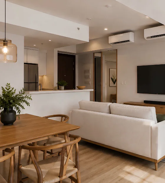 House Cleanouts: an open-plan living and dining area in a furnished house