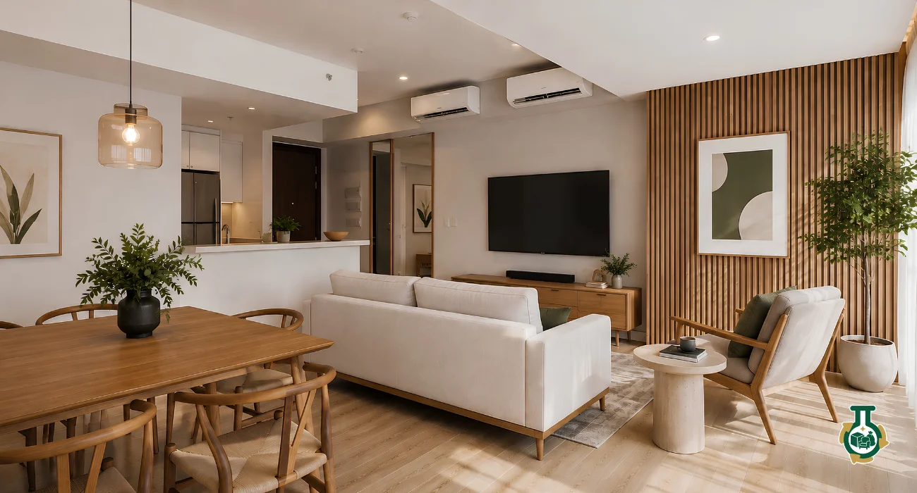 House Cleanouts: an open-plan living and dining area in a furnished house